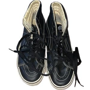 Vans High Top Leather Shoes, Size 8 W, 6 1/2 M